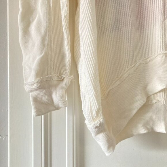 NWOT We The Free Spanish Rose Waffle Tee Long Sleeve IvorySz XS - Picture 4 of 9